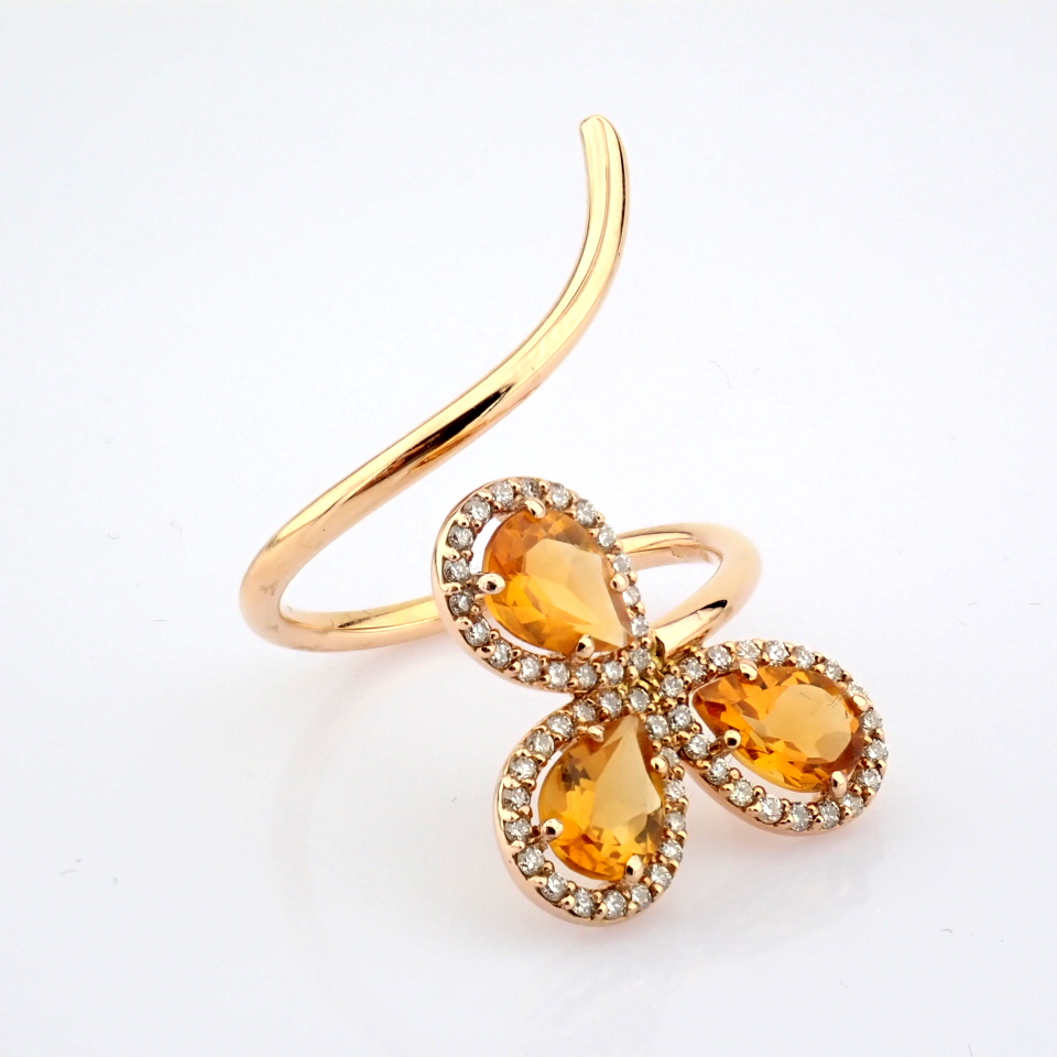 Natural Diamond 18K Rose/Pink Gold Ring