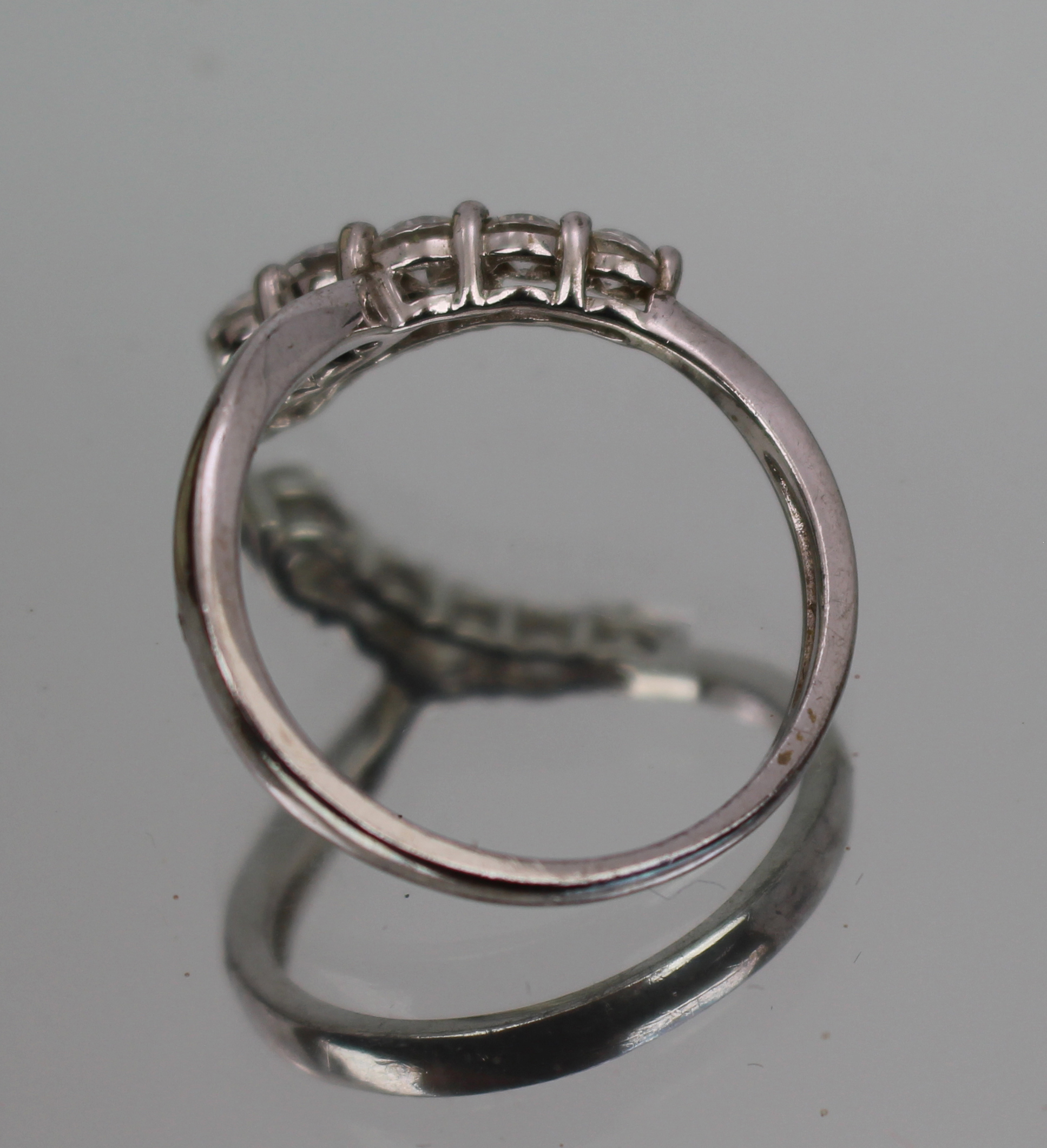 Vintage Silver Graduated CZ Ring