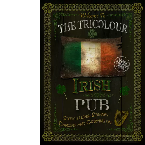 Irish Traditional Pub Sign The Tricolour Large Metal Wall Art