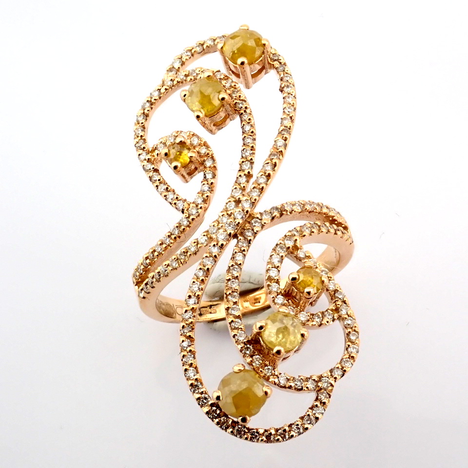 Natural Diamond 18K Rose/Pink Gold Ring