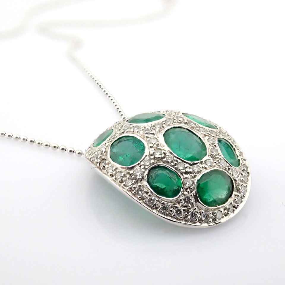 Natural Diamond 18K White Gold Necklace