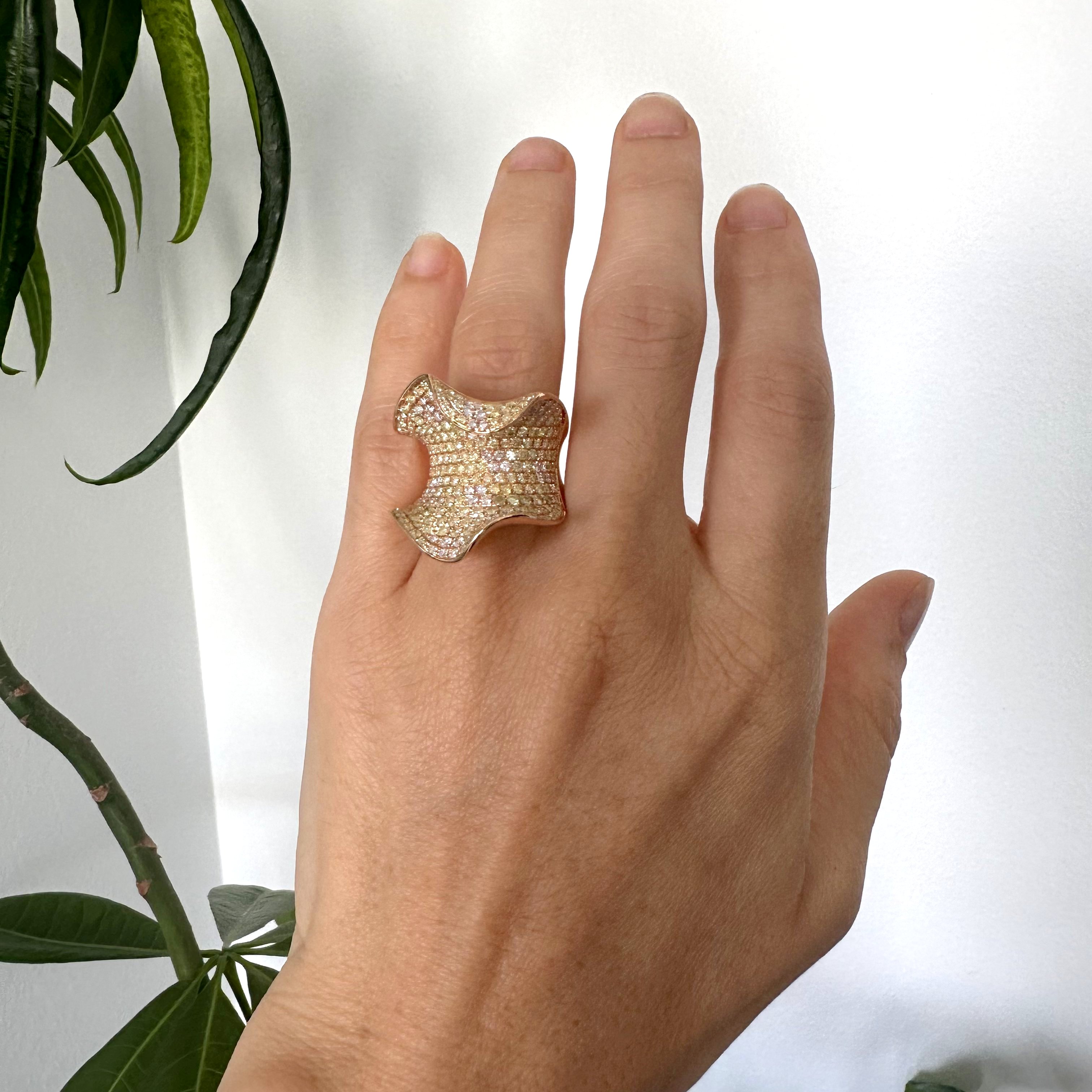 Natural Diamond 18K Rose/Pink Gold Ring