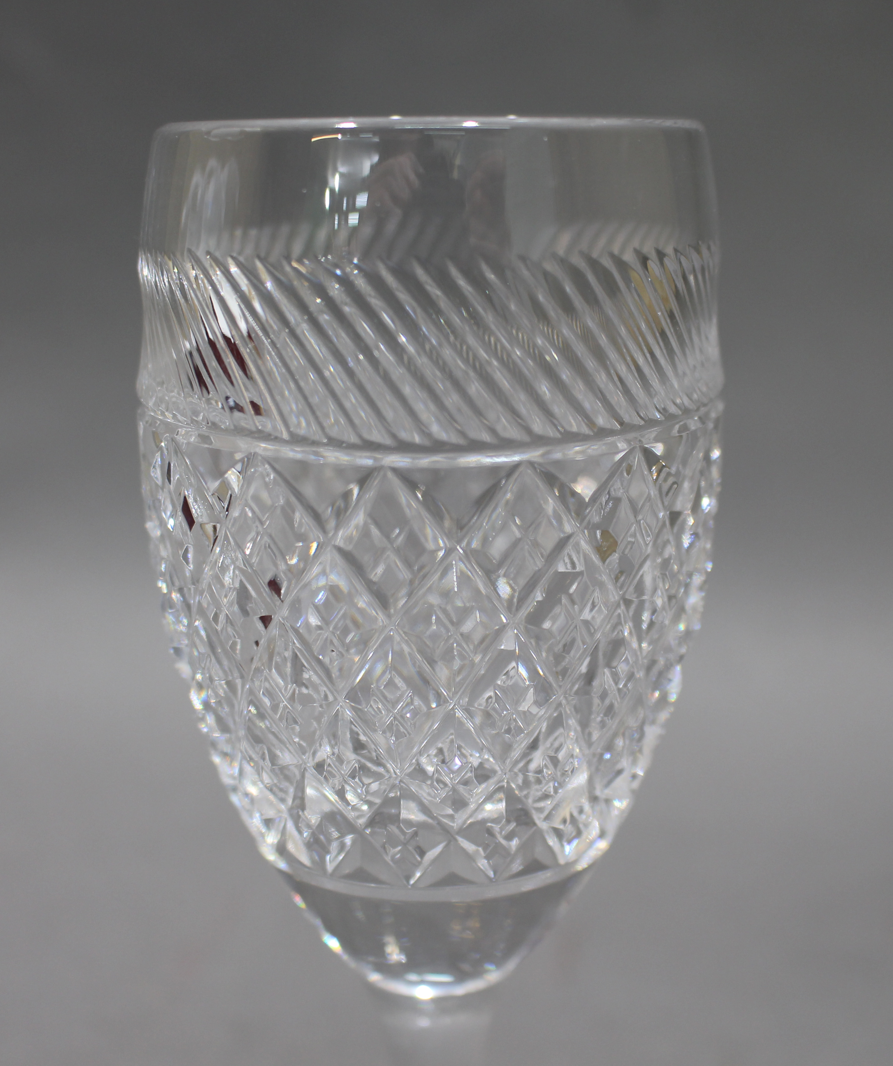 Set of 6 Fine Tudor Crystal Cut Glass Wine Glasses