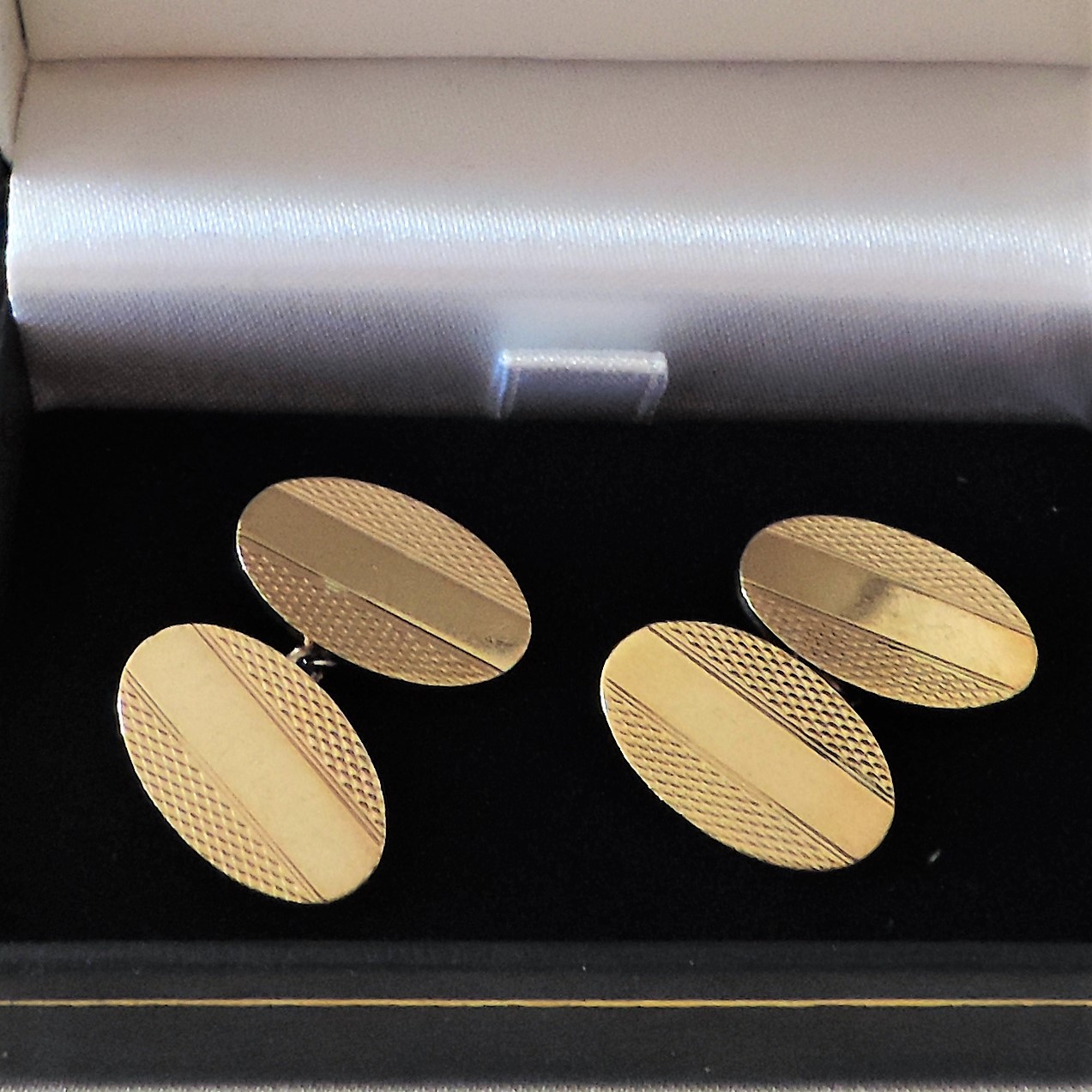 Vintage Gold on Sterling Silver Cufflinks Hallmarked 1962