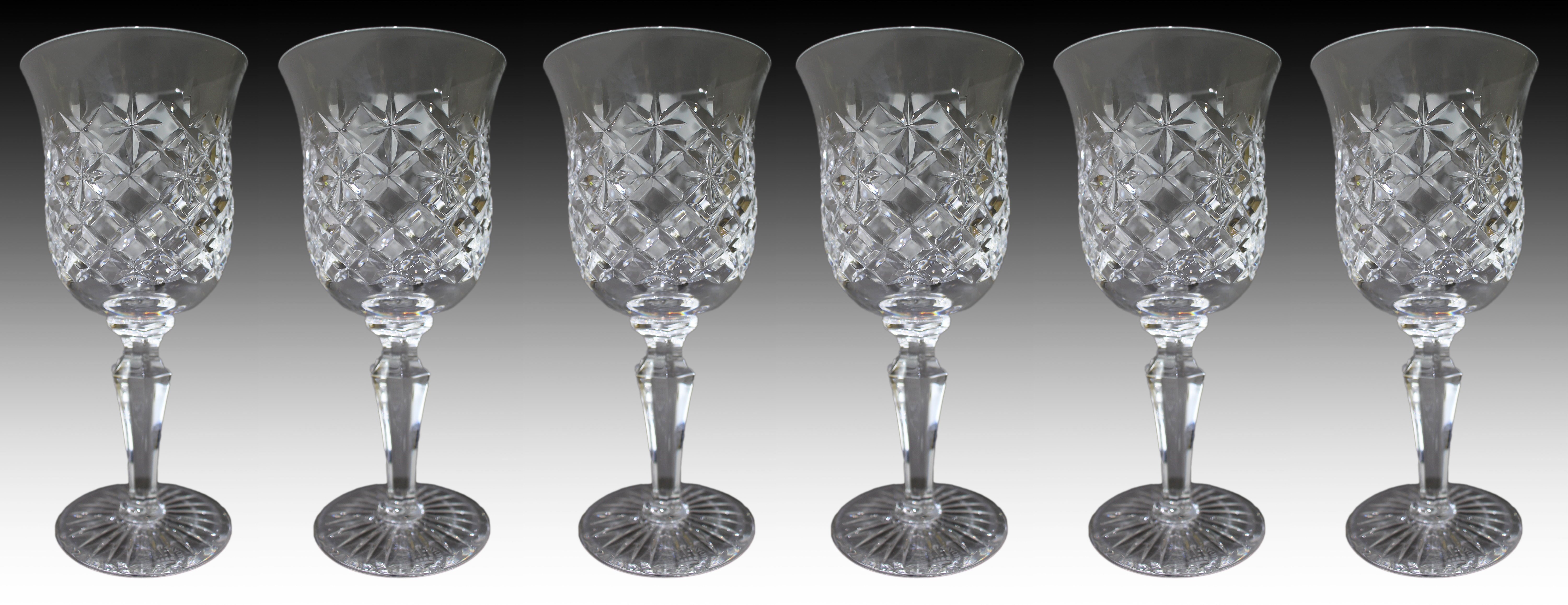 Set of 6 Royal Doulton Crystal Wine Glasses