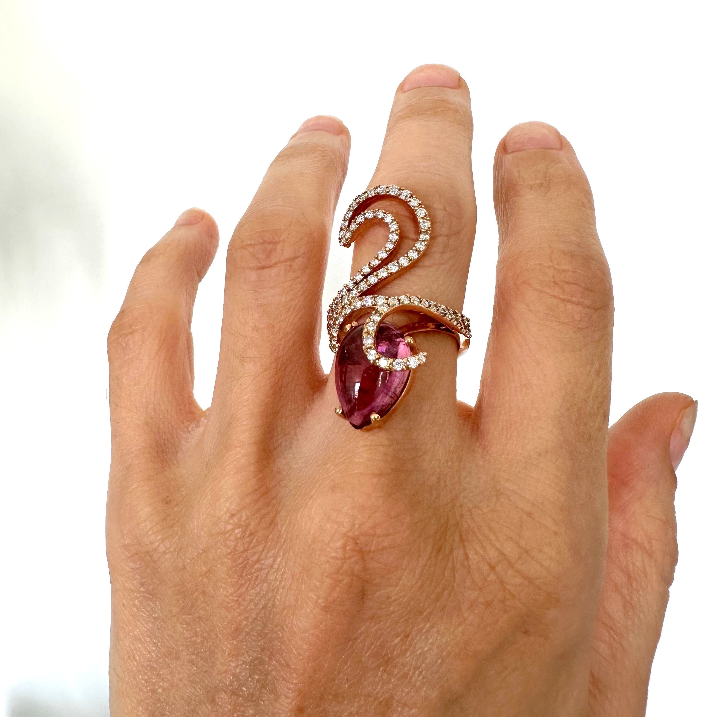 Natural Diamond 18K Rose/Pink Gold Ring