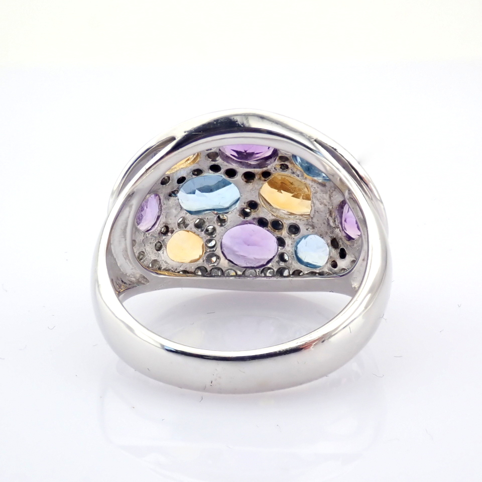 Natural Diamond 18K White Gold Ring