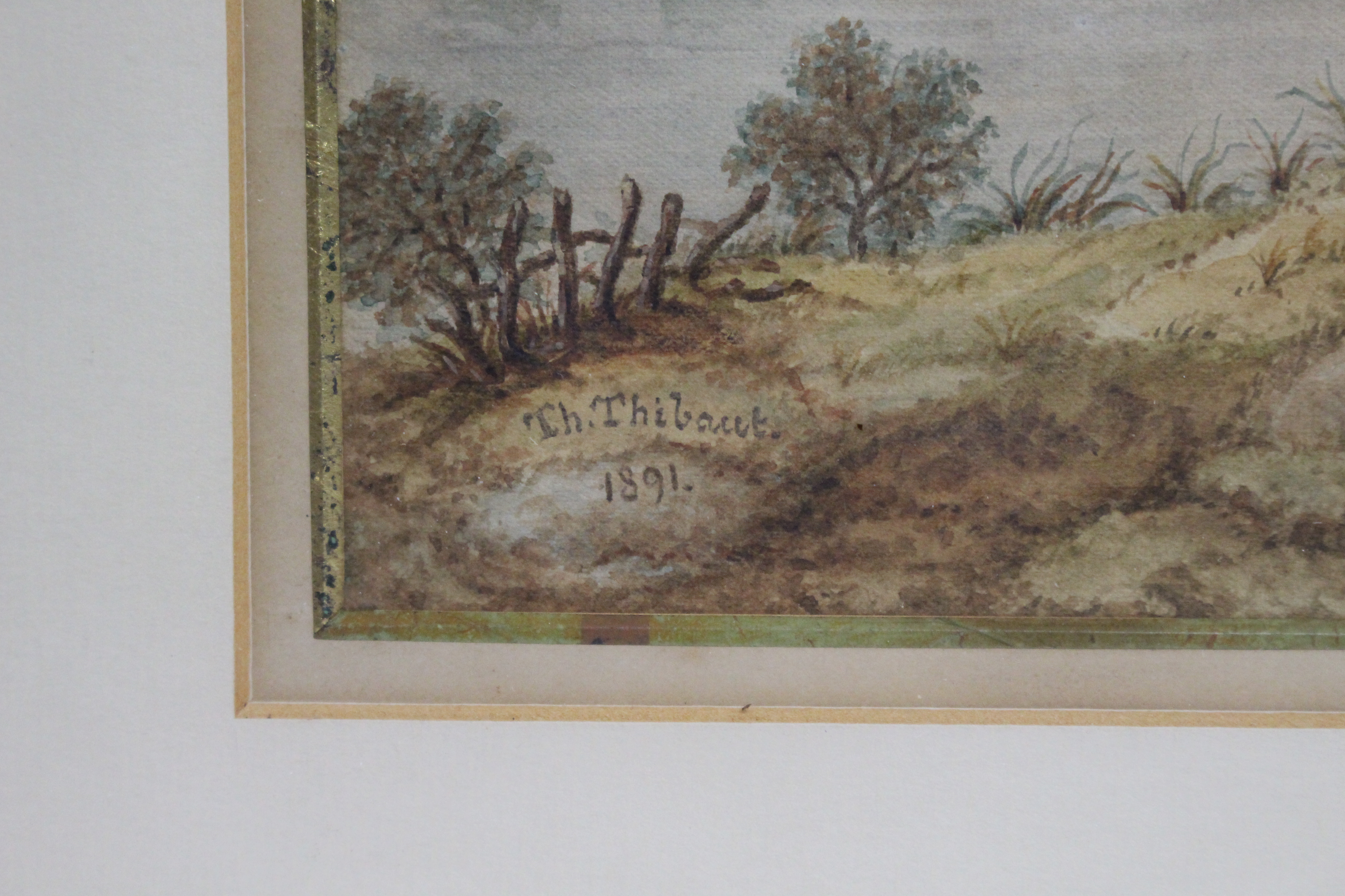 Pair of 19th c. Watercolours by Th.Thibault 1891