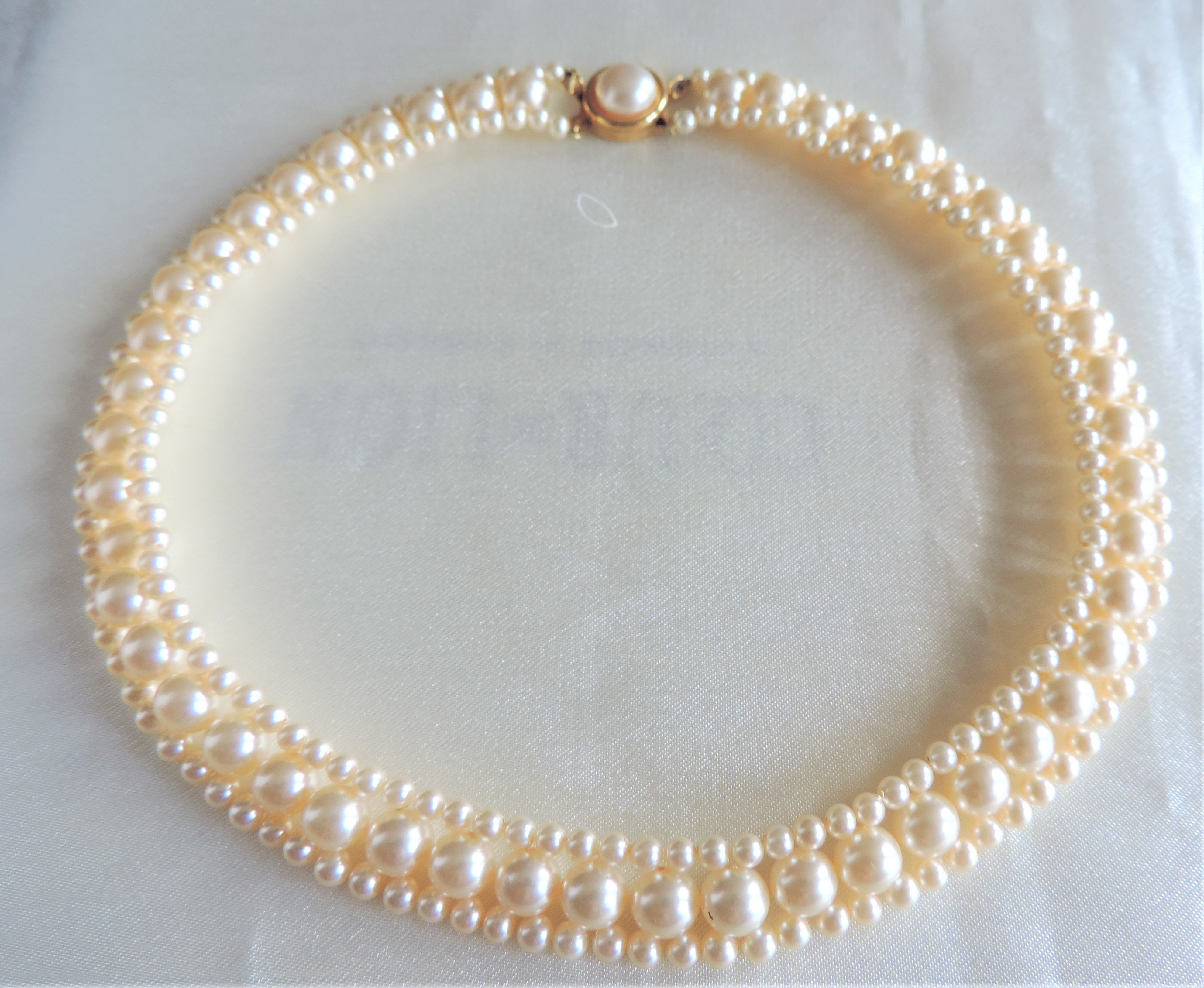 Vintage Three Strand 17 inch Pearl Necklace