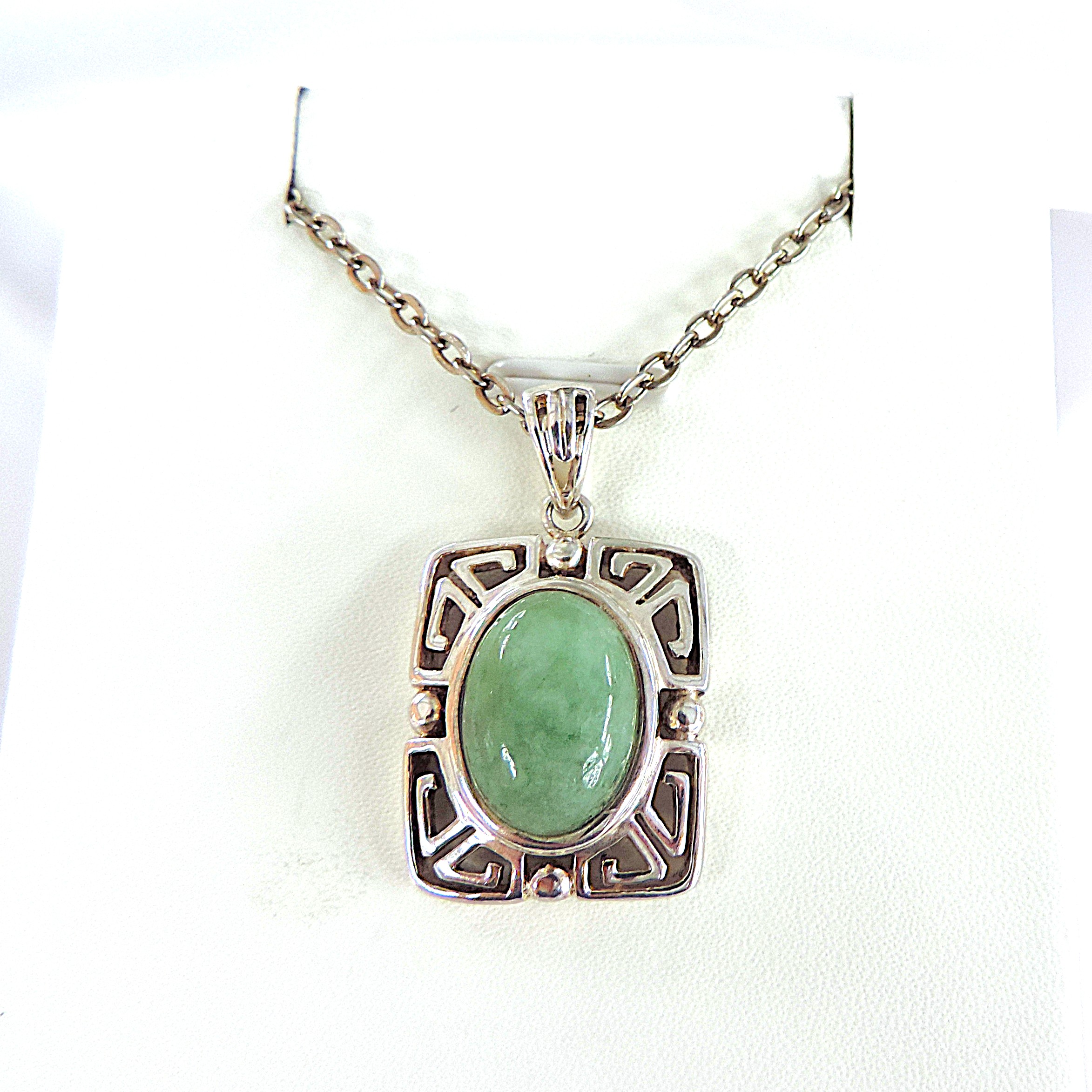 Artisan 925 Sterling Silver Green Turquoise Pendant Necklace