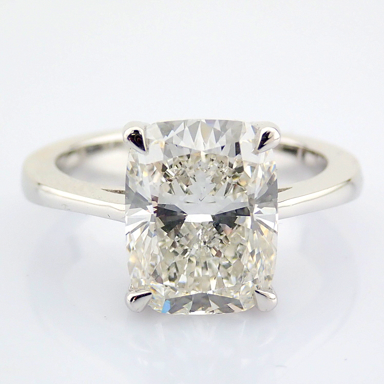Cushion Cut Lab-Grown Diamond Ring - 4.01 Total Carat (IGI Certified)