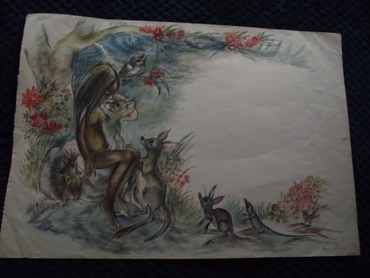 Brownie Downing - 4 x Rare Original Watercolour Illustrations - 3 Signed