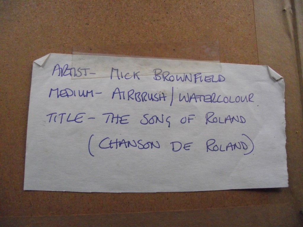 Original Airbrush/Watercolour By Mick Brownfield - "Chanson De Roland" - Circa 1970's