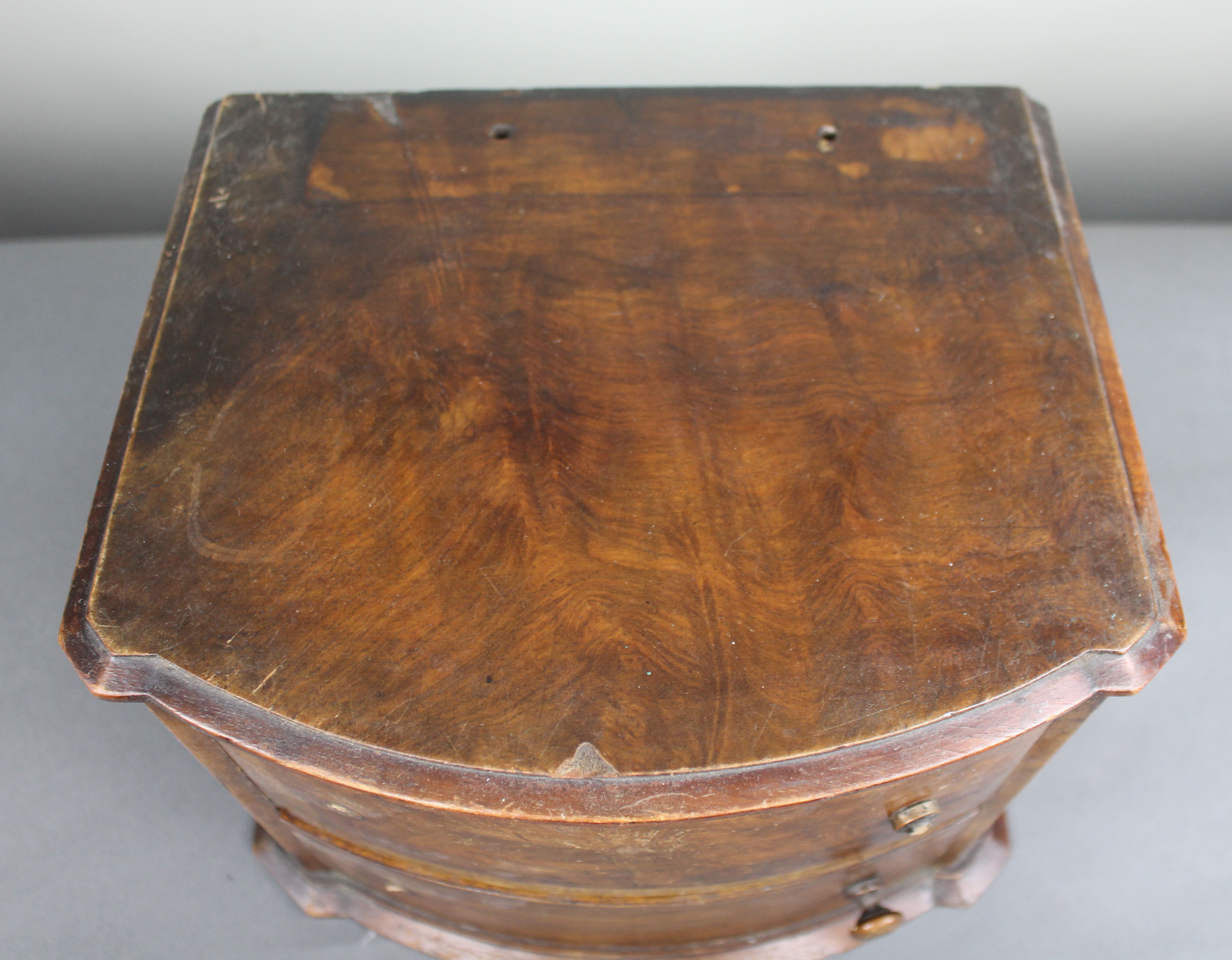 Small Walnut Two Drawer Table Chest