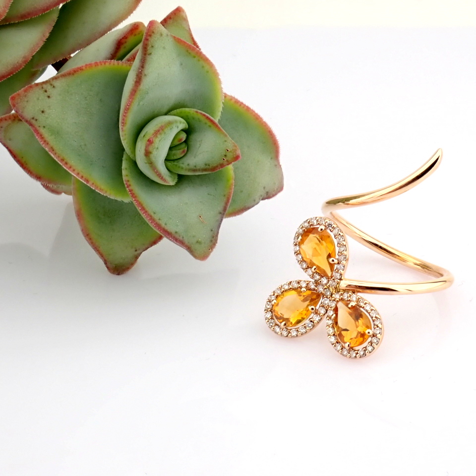 Natural Diamond 18K Rose/Pink Gold Ring