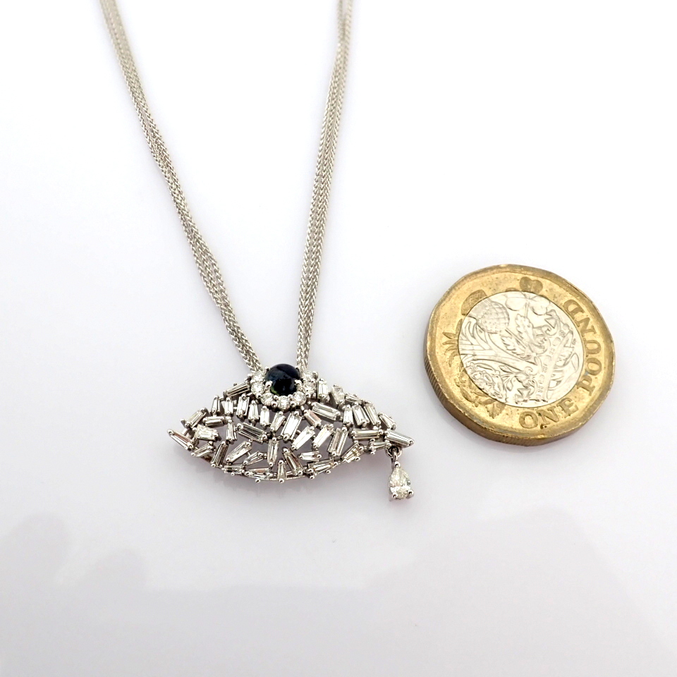 Natural Diamond 14K White Gold Necklace