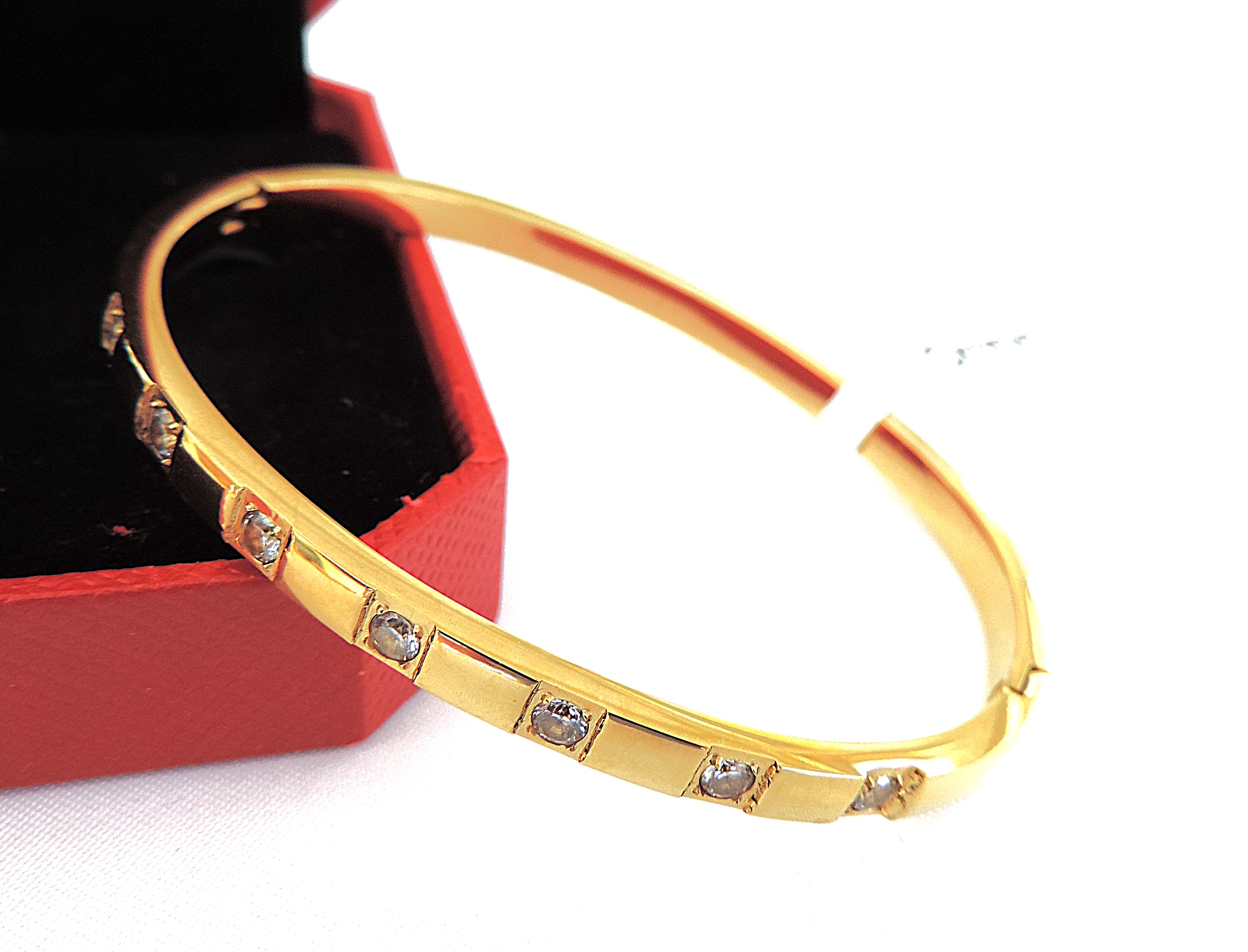 Orrevé 18k Gold Plated White Zircon Gemstone Bracelet 'New'