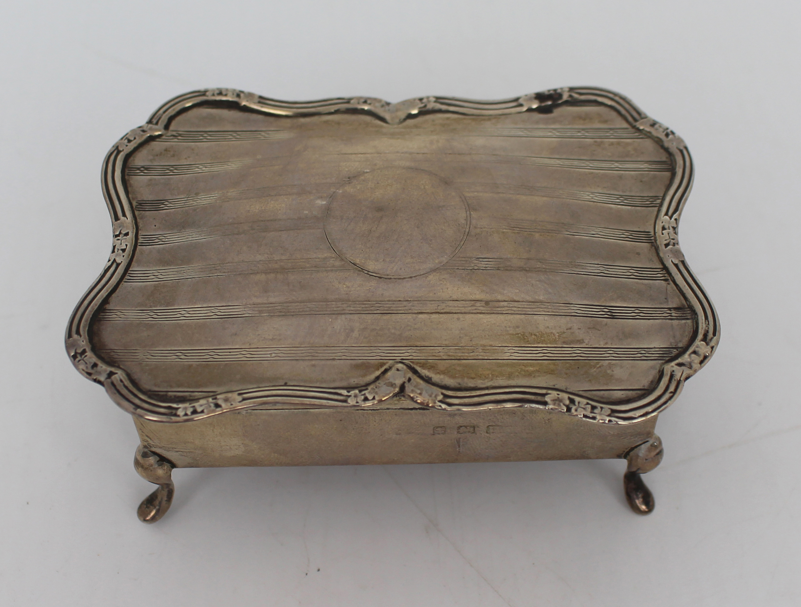 Solid Silver Pin Cushion Box Birmingham 1912