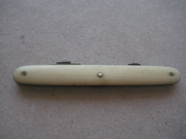 Antique French Bone Hafted Twin Bladed Penknife, c1900
