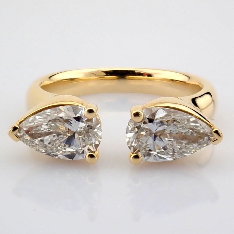 Pear Cut Lab-Grown Diamond Ring - 1.97 Total Carat (IGI Certified)