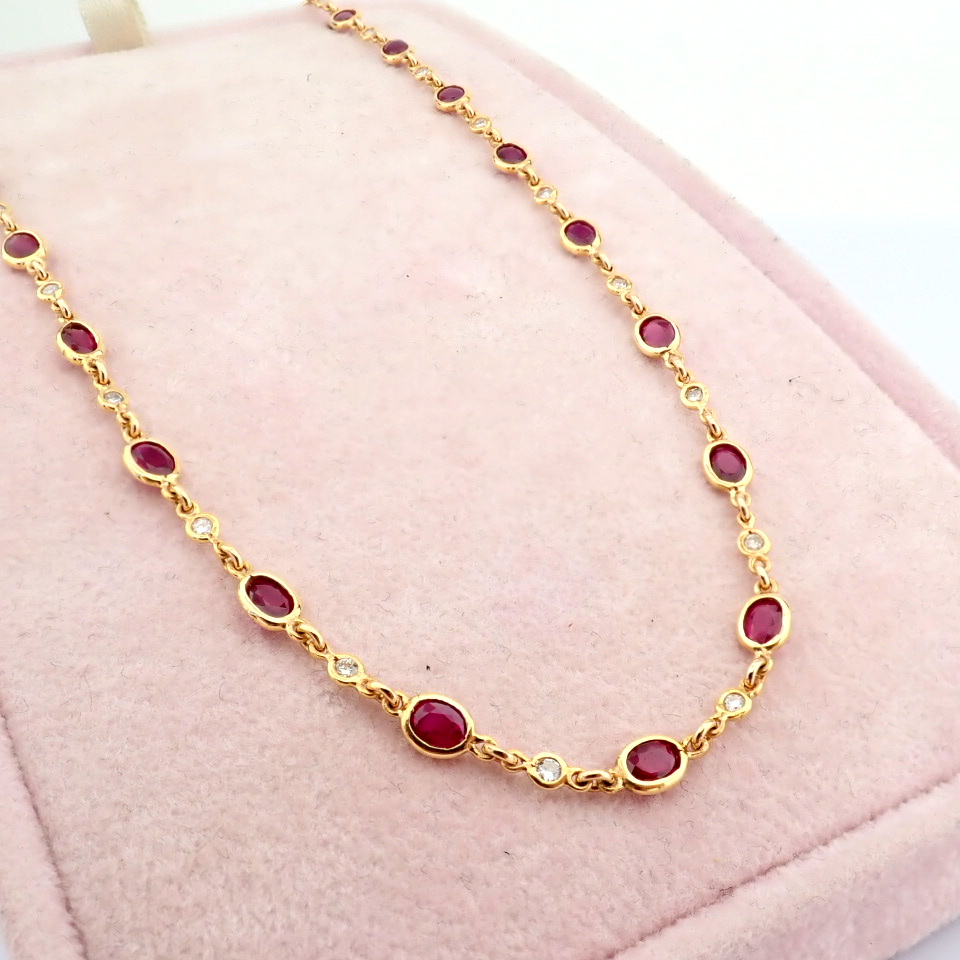 Natural Diamond 18K Rose/Pink Gold Necklace
