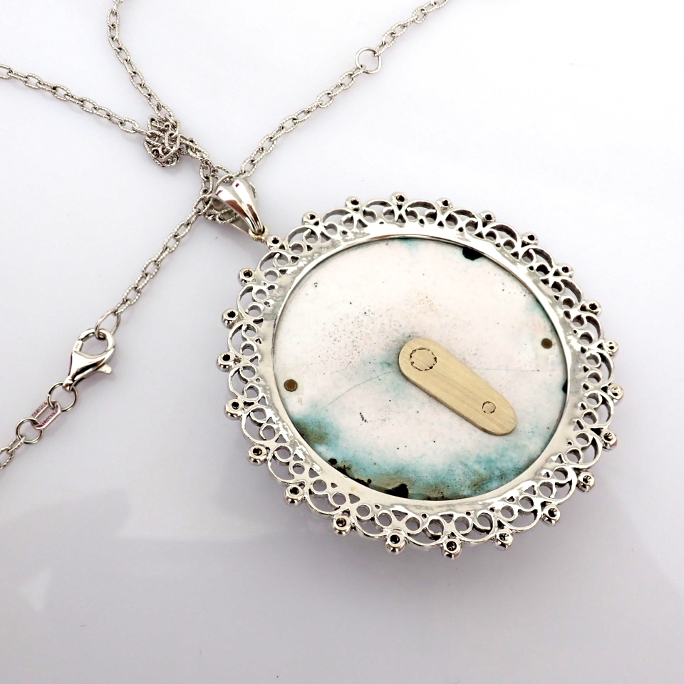Natural Diamond 14K White Gold Necklace