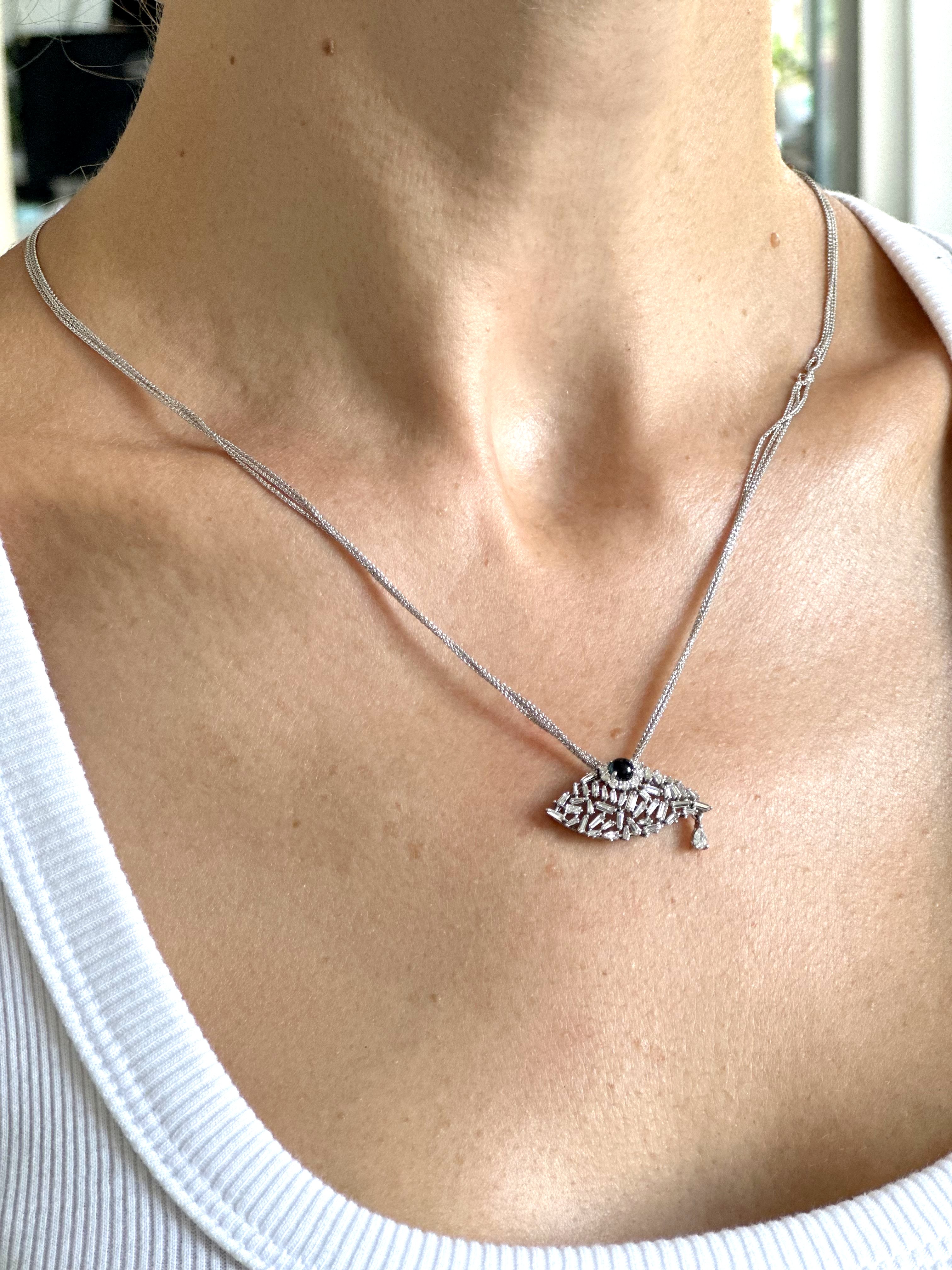Natural Diamond 14K White Gold Necklace