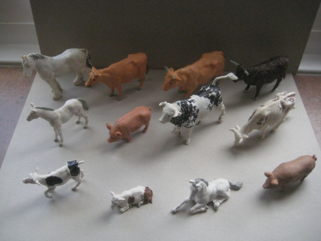 A Group of 12 Vintage Britain's Ltd Plastic Farm Animals