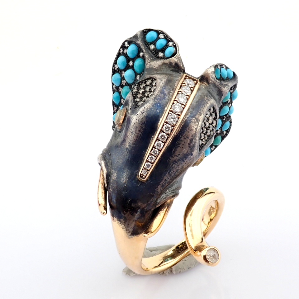 Natural Diamond 18K Yellow Gold Ring