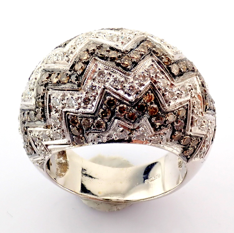 Natural Diamond 18K White Gold Ring