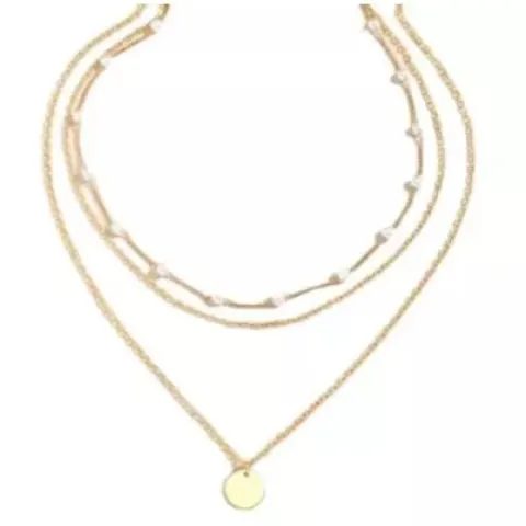 10 x Elegant Golden Pearl Choker & Layered Necklace for Women