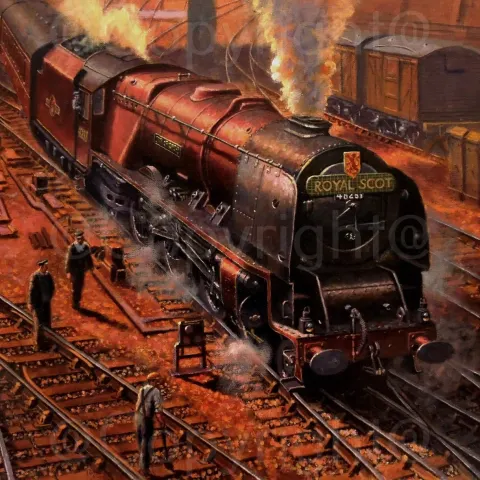 The Royal Scot at London Euston Nostalgic Iconic Steam Train Metal Wall Art