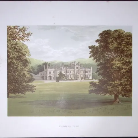 Dunmore Park Scotland 160 Years-Old Gilt-Edge Coloured Antique Book Plate-4