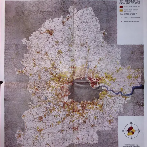 Original WW2 1944 Greater London Large Plan Showing Communities by Abercrombie-2.