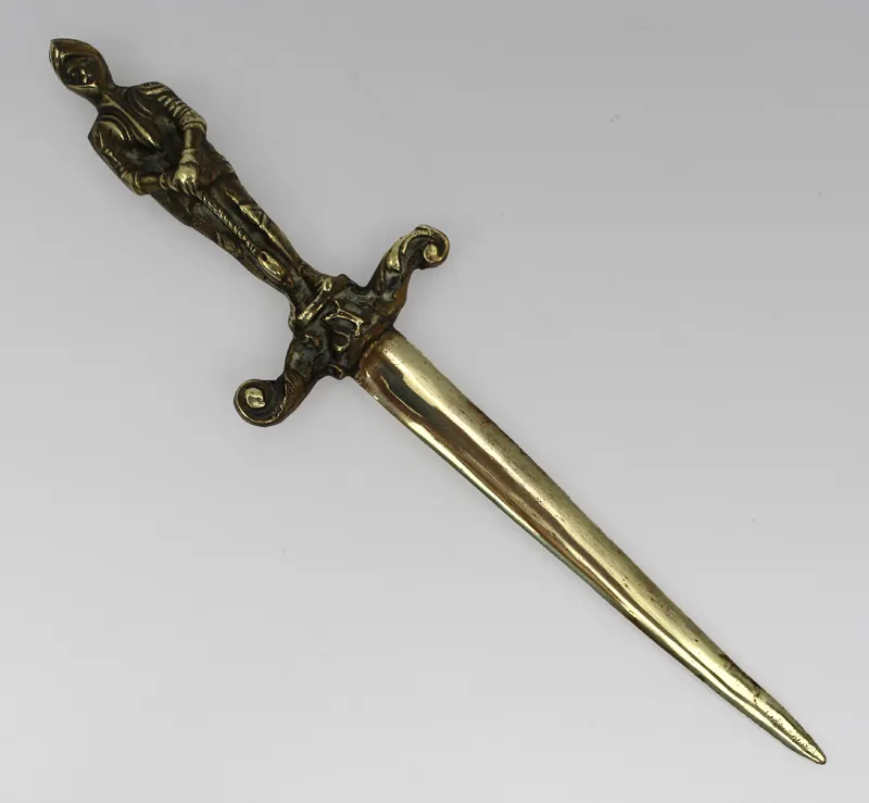 Vintage Brass Knight Letter Opener, Mid-20th Century