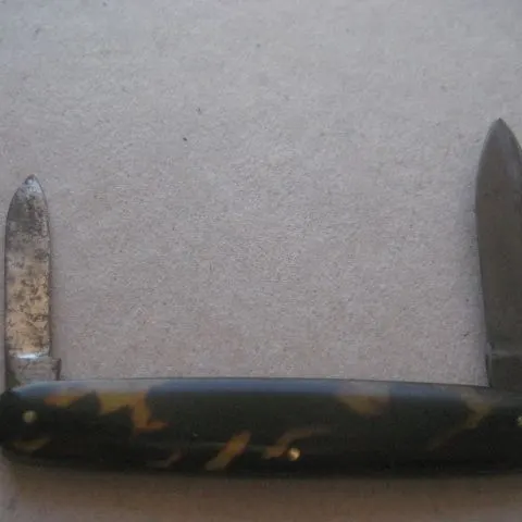 Vintage Twin Steel Bladed Folding Fruit Knife, c1920
