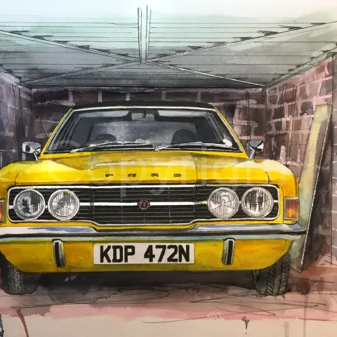 Ford Cortina MK2 Classic  Iconic Yellow Nostalgic British Car Metal Art Sign-2