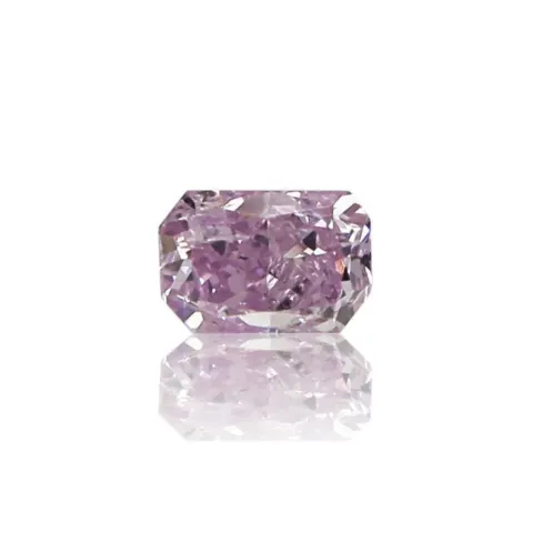 1 pcs Diamond - 0.08 ct - Cut-Cornered Rectangular - Fancy Pink-Purple