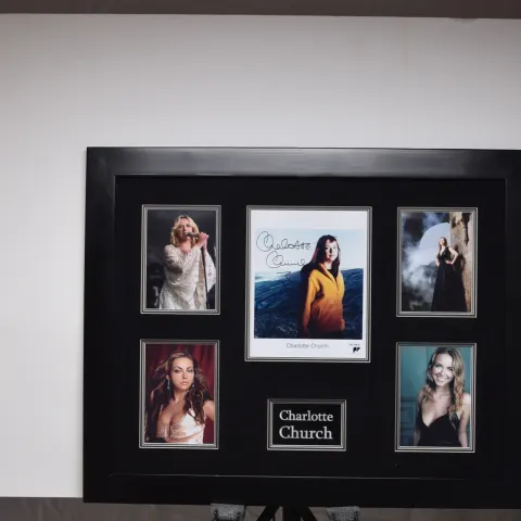 CHARLOTTE CHURCH framed original signature presentation.