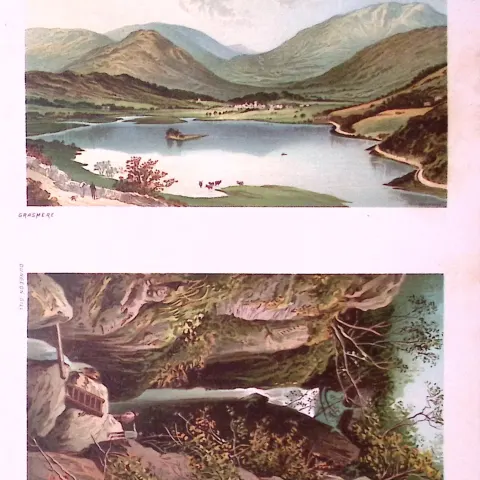 The Lakes Grasmere & Dungeon Gill Victorian Antique Double Print-15