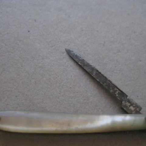 Victorian Mother of Pearl Hafted Steel Bladed Folding Fruit Knife, c1900