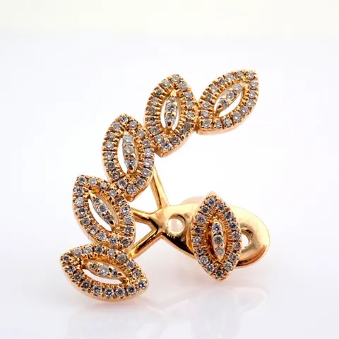 18K rose gold single ear jacket , detailed with  brilliant diamonds