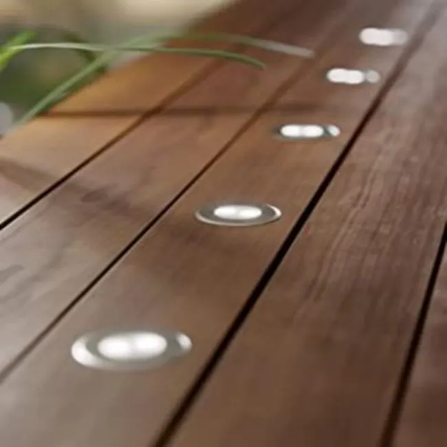4 x Solar Powered Deck Lights White Stainless Steel Decking Lights