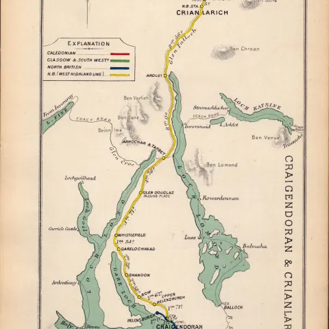 Craigendoran & Crianlarich Scotland Antique Railway Junction Diagram-137.