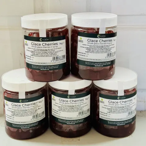5 x Curtis Catering Glace Cherries 1kg New Sealed Tubs BBE Feb 25
