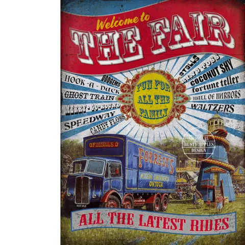 Enjoy The Fun of the Fairground Large Metal Wall Art