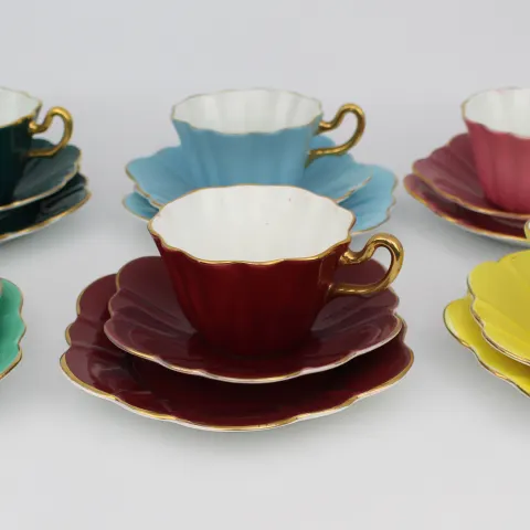 Set of 6 Vintage Royal Stuart Harlequin Spencer Stevenson Trios