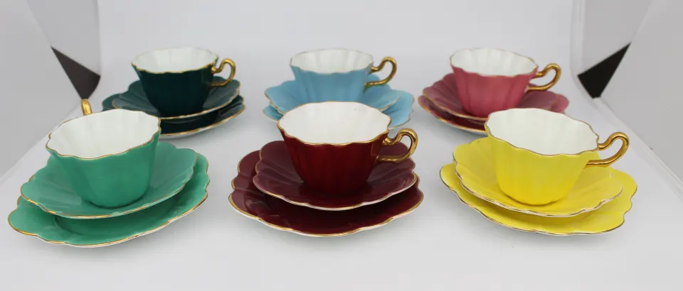 Set of 6 Vintage Royal Stuart Harlequin Spencer Stevenson Trios