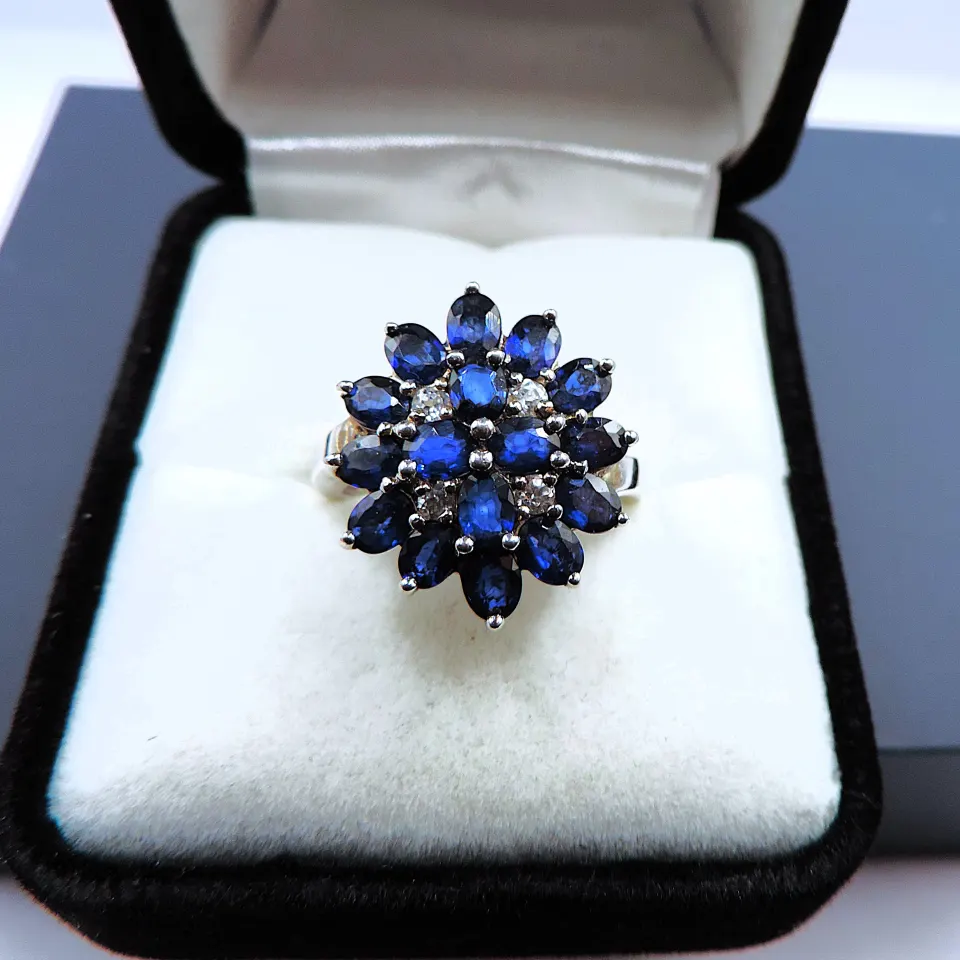 Sterling Silver Sapphire Ring New With Gift Pouch