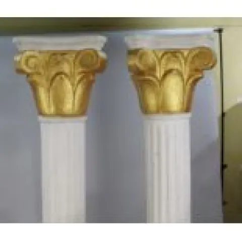 Pair of Painted Fibreglass & Gold Leaf Columns